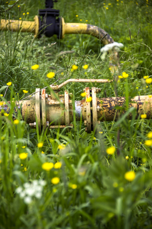 Detail of a rusty pipelineの写真素材