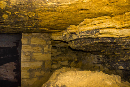 old abandoned tunnel in the underground as part of catacombs in Odessa, Ukraineの写真素材