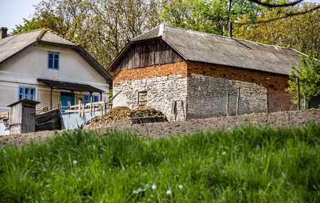 a big brick barn in countrysideの写真素材