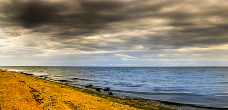 landscape of the sea beach without peopleの写真素材