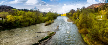Opir river in the Carpathian national park Skolivski beskidy, Lviv region of Western...