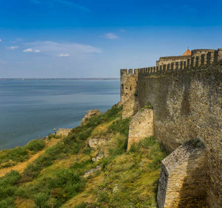 a wall of medieval Akkerman fortress in Bilhorod-Dnistrovsky, Odessa region, Ukraineのeditorial素材
