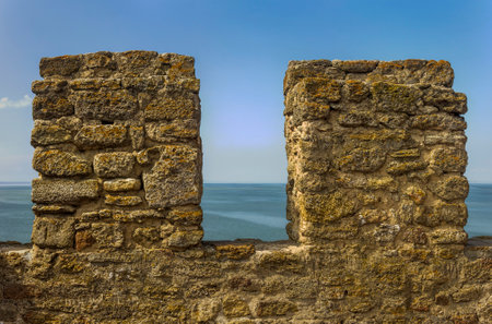 a wall of medieval Akkerman fortress in Bilhorod-Dnistrovsky, Odessa region, Ukraineの写真素材