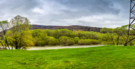 Opir river in the Carpathian Skole Beskids National Nature Park, Lviv region of Ukraineの写真素材