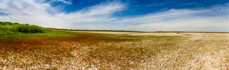panorama of a dried lake on stepp near the Sea of ââAzov, Ukraineの写真素材