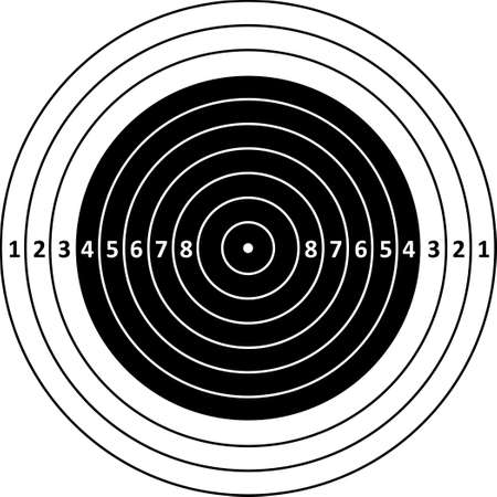 a black and white numbererd shooting target for gun vector illustrationのイラスト素材