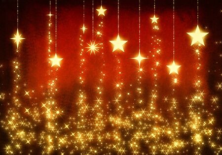 Chain gold stars as christmas backgroundの写真素材