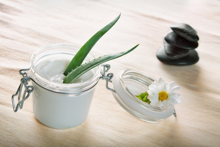 Jar of moisturizing facial creamの写真素材