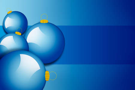 Blue background Christmas balls, illustration の写真素材