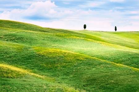 Rural countryside landscape in Tuscany region of Italyの写真素材
