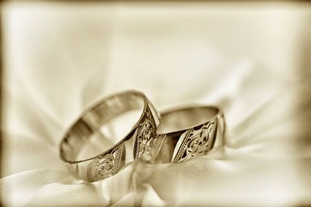 Wedding detail with beautiful  ringsの写真素材