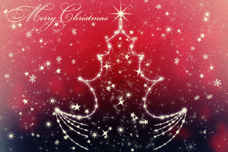 Abstract winter red background, with stars, snowflakes and Christmas tree, illustration 

の写真素材