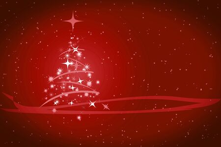 Abstract winter red background, with stars, snowflakes and Christmas tree, illustration 

の写真素材