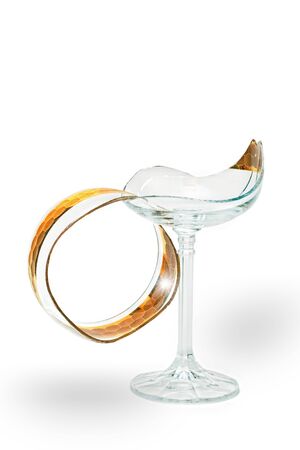 Picture of broken glass isolated on whiteの写真素材