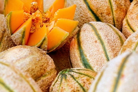 several of sappy yellow melon