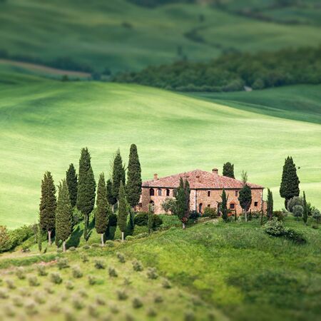 Scenic view of typical Tuscany landscapeの写真素材