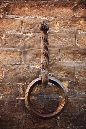 Hanging ring in the wall in Siena, Tuscany Italy. Small focusの写真素材