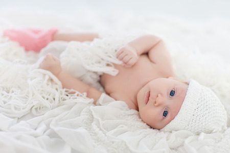 Portrait of beautiful blue-eyed girl の写真素材