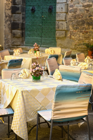 Typical small cafe in Tuscany, Italyの写真素材