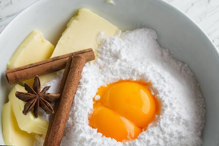 some ingredients for the manufacture of homemade sweet pastry
