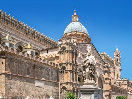 Palermo Cathedral is the cathedral church of the Roman Catholic Archdiocese of Palermo, located in Palermo, Sicily, Italy. The church was erected in 1185 by Walter Ophamil.の写真素材