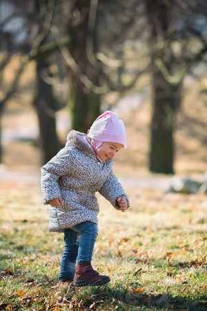 Portrait of a little girl in natureの写真素材