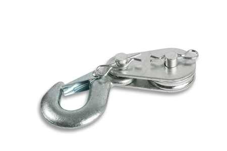 Winch hook on white backgroundの写真素材