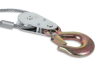 Winch hook on white backgroundの写真素材