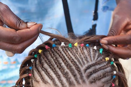 Detail of weaving with braidの写真素材