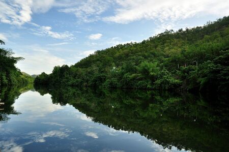 quietly morning riverの写真素材
