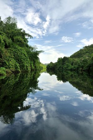 quietly morning riverの写真素材