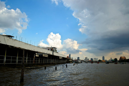 market river in thailandの写真素材