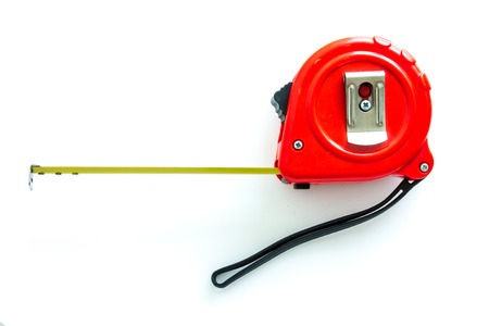 Measure tape on a white backgroundの写真素材