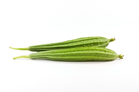 Fresh zucchini on a white background.