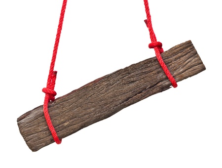 Wood signboard isolated on white background の写真素材