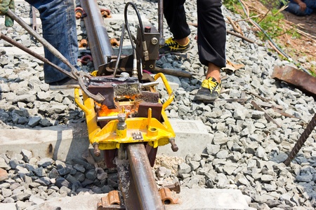 Welding tracks の写真素材