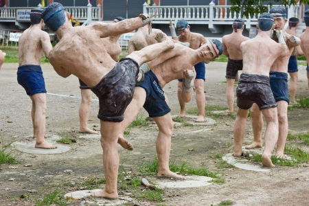 Muay Thai statue in a public place.のeditorial素材