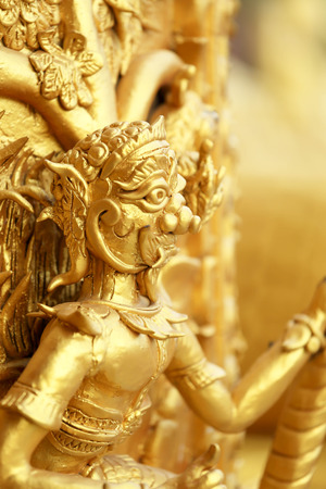 Gold art statue on pattern Thailand.の写真素材