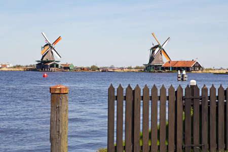 Netherlands, Zaanse Schans, windmillの写真素材
