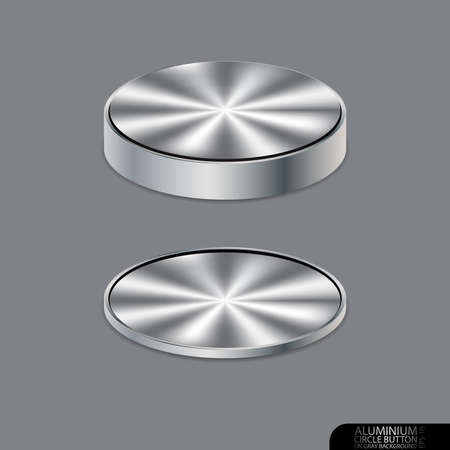 Aluminium circle button on gray backgroundのイラスト素材
