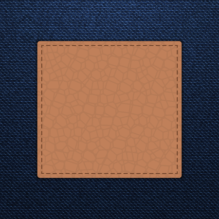 Blank label on blue jeans tecture backgroundのイラスト素材