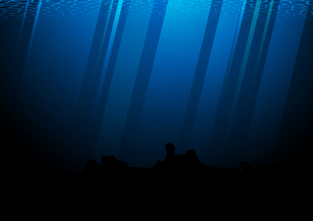Deep of pacific ocean vector illustrationのイラスト素材