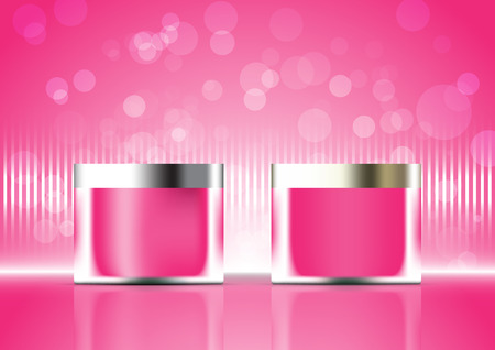 Vector cosmetic ads template pink backgroundのイラスト素材