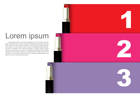 Cosmetic ads lipstick design with three colorsのイラスト素材