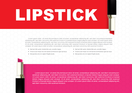 Modern cosmetic ads lipstick design with hexagonのイラスト素材