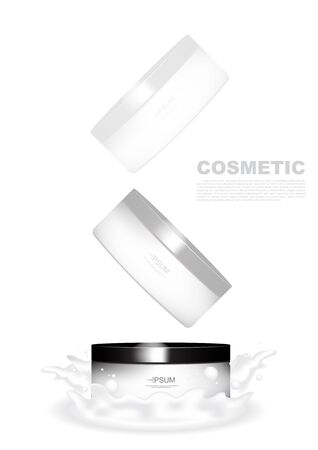 Face cream falling on splash milk  vector illustrationのイラスト素材