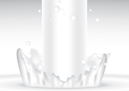 Pouring milk splash vector illustrationのイラスト素材