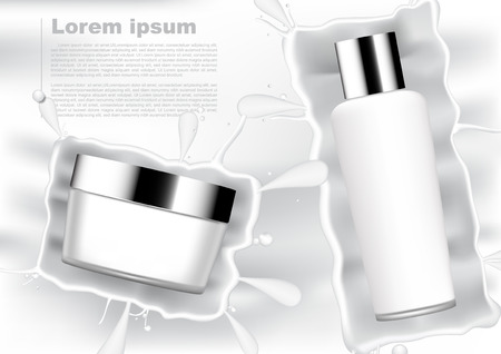 Cosmetic cream ad template vector illustrationのイラスト素材
