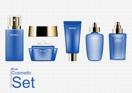 Cosmetic set serum, essence, moisturizer, cream and lotion.のイラスト素材