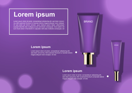 Cosmetic cream with purple circle light and templateのイラスト素材